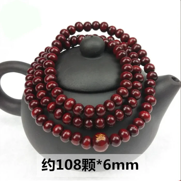 6mm*108 Natural Red Sandalwood Bead Prayer Japa Rosary Mala Bracelet Tibetan Buddhist meditation Wooden Rosary Beaded Bracelets - Image 2