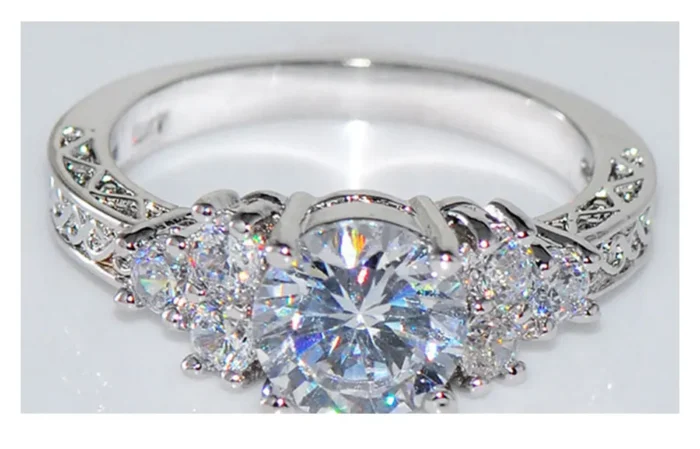ZDADAN 925 Sterling Silver 8MM Zircon Finger Ring For Women Fashion Wedding Jewelry Accessories Wholesale - Image 7