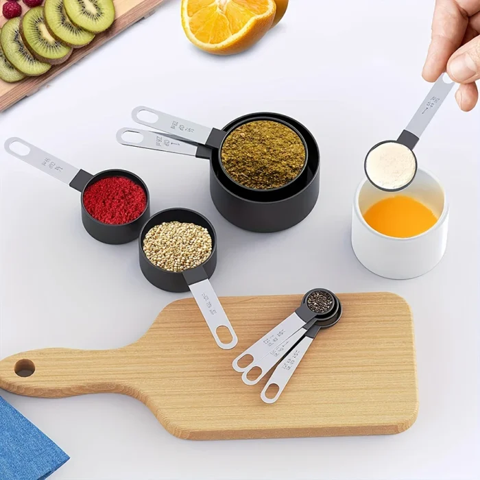 4PCS/8PCS plastic measuring cup Spoon Set Stainless Steel handle Kitchen Baking Tools Accessories Weighing gadgets - Image 2