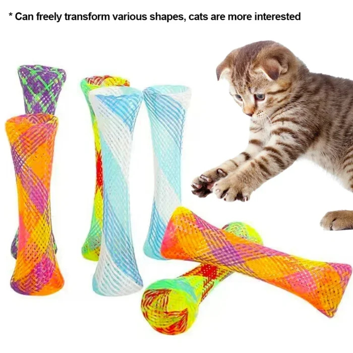 10pcs Cat Springs Toys Kitten Coil Spiral Pet Interactive Gauge Plastic Spring Toy Colorful Springs Cat Pet Tower Toy 고양이 - Image 4