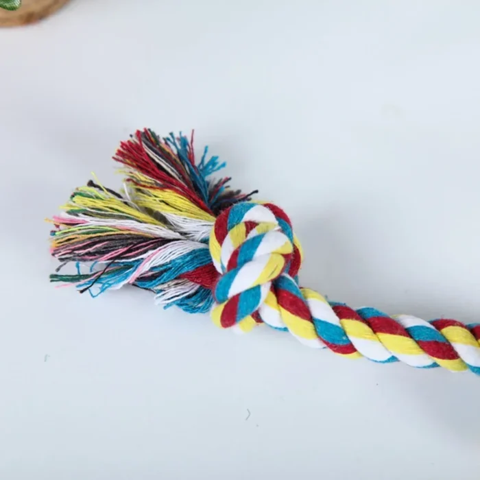 1 Pcs Pets Dogs Pet Supplies Pet Dog Puppy Cotton Chew Knot Toy Durable Braided Bone Rope Funny Tool (Random Color ) - Image 3
