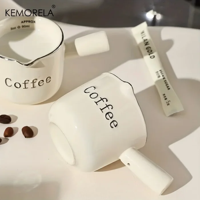 Kemorela 3oz/90ml Ceramic Measuring Cups Espresso Extraction Cup Transfer Cup Milk Cup With Scale kitchen tools - Image 2