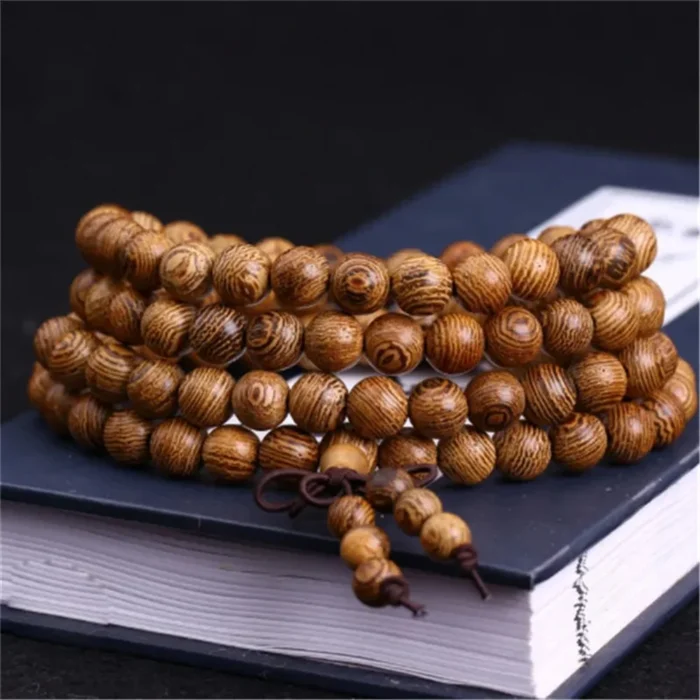 Natural Sandalwood Bracelet Men Buddhist Buddha Meditation Bead Bracelet For Women Prayer 108 Beads Rosary Hanging Decoration - Image 2