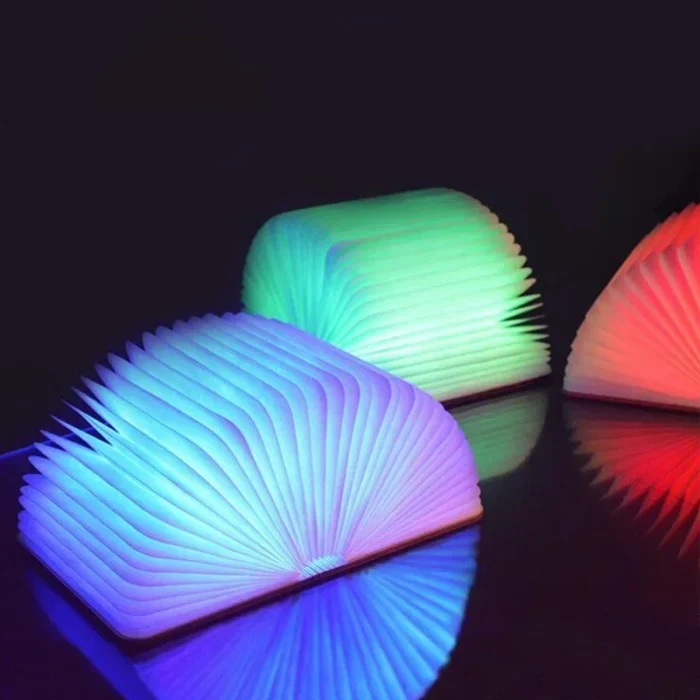 3D Folding Creative LED Night Light RGB Color USB Recharge Wooden Book Light Decor Bedroom Desk Table Lamp for Kid Brithday Gift - Image 3