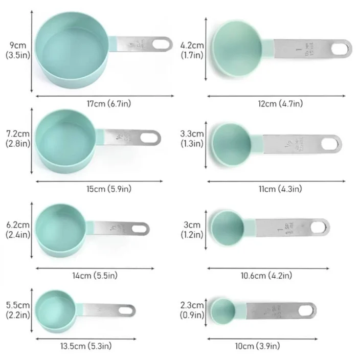 4PCS/8PCS plastic measuring cup Spoon Set Stainless Steel handle Kitchen Baking Tools Accessories Weighing gadgets - Image 3