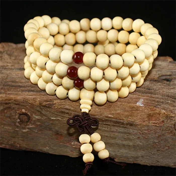 Natural Sandalwood Bracelet Men Buddhist Buddha Meditation Bead Bracelet For Women Prayer 108 Beads Rosary Hanging Decoration - Image 4