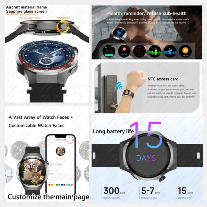 For Huawei Xiaomi GT5 Pro Smart Watch Men AMOLED HD Screen GPS NFC Heart Rate Bluetooth Call IP68 Waterproof SmartWatch 2025 New - Image 2