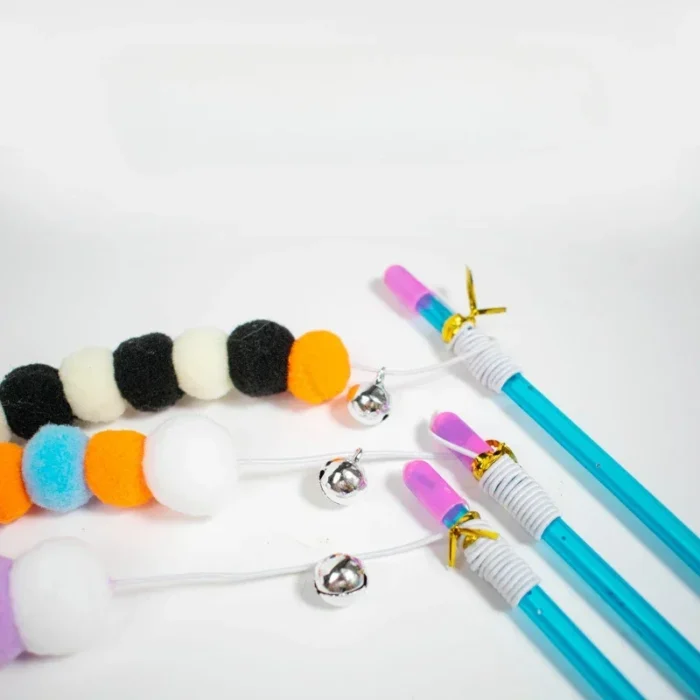 2024 Funny Cat Stick Kitten Cat Teaser Interactive Toy Rod with Bell and Feather Toys for Cats Rod Pet Cats Toys Stick - Image 2