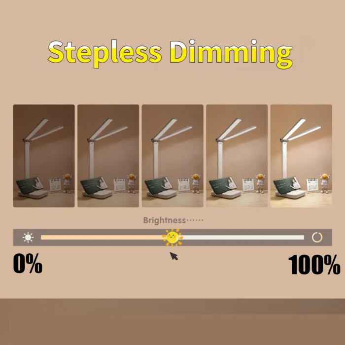 LED Desk Lamp USB Rechargeable Table Lamp 3 Levels Dimmable Touch Desk Lighting Eye Protection Foldable For Bedroom Desk Light - Image 2