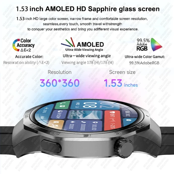 For Huawei Xiaomi GT5 Pro Smart Watch Men AMOLED HD Screen GPS NFC Heart Rate Bluetooth Call IP68 Waterproof SmartWatch 2025 New - Image 5