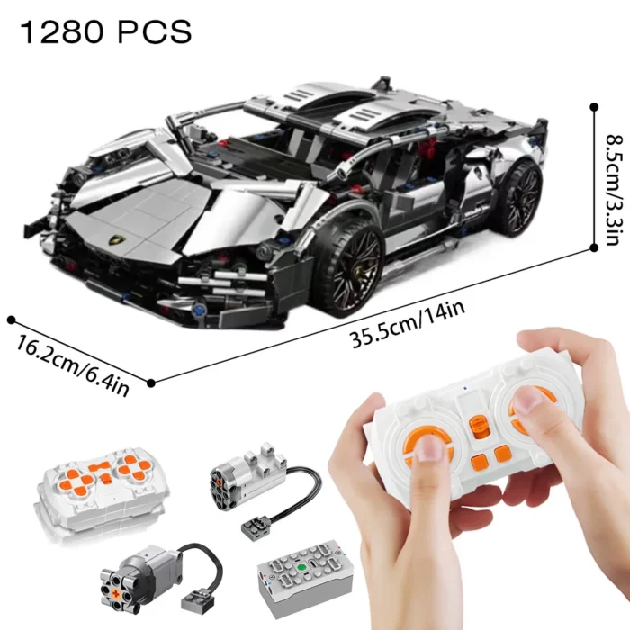 Riceblock Technical 1:14 Racing Sport Car Model Building Blocks Bricks MOC City Vehicle Supercar Adult Toy For Boy Children Gift - Image 3