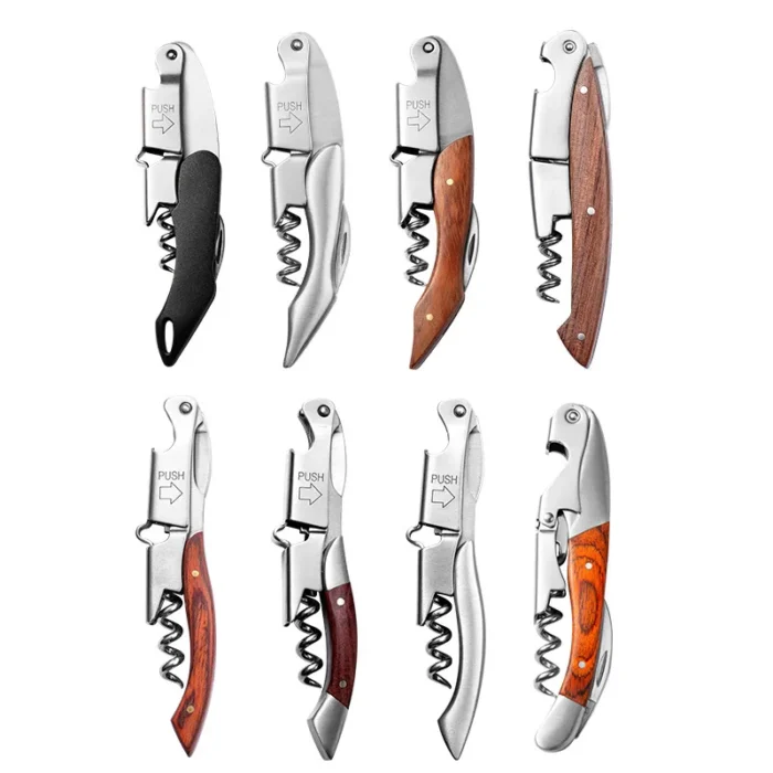 Portable Wine Opener Stainless Steel Multifunction Bottle Opener With Leather Case Air Pressure Removal Barware Opener Gadgets - Image 2