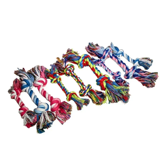 1 Pcs Pets Dogs Pet Supplies Pet Dog Puppy Cotton Chew Knot Toy Durable Braided Bone Rope Funny Tool (Random Color ) - Image 4