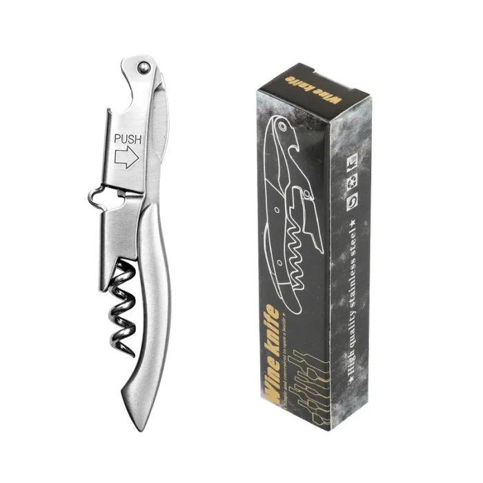 Portable Wine Opener Stainless Steel Multifunction Bottle Opener With Leather Case Air Pressure Removal Barware Opener Gadgets - Image 3