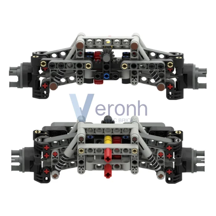 Compact Front Axle with Differential Steering Suspension Building Blocks Suitable for All-Wheel Drive MOC Technical Car Bricks - Image 2