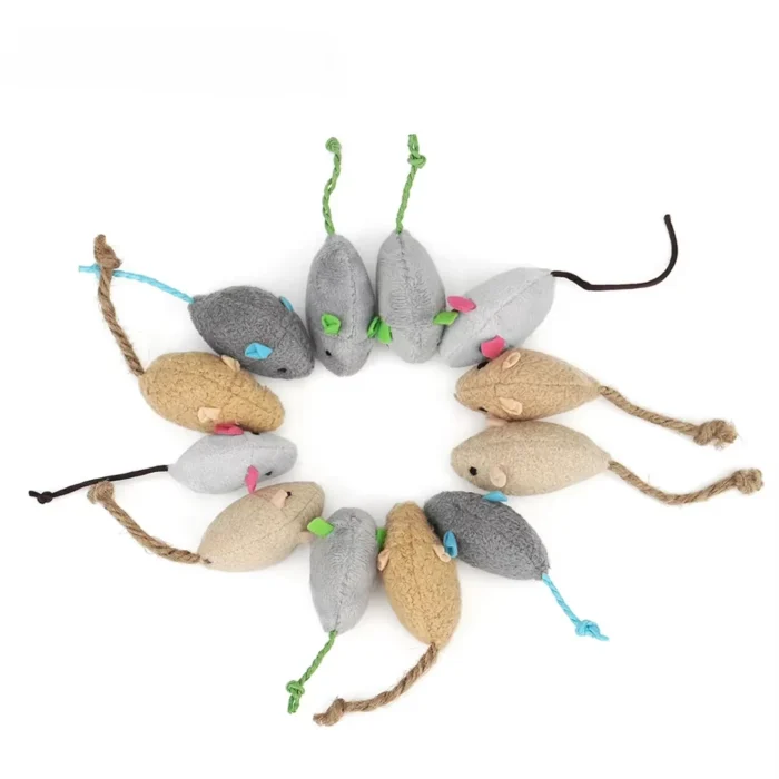 5pcs Rattle Cat Mouse Toys Also Prefilled Catnip Faux Fur Cat Mice Toys Interactive Cat Game Catnip Toys for Indoor Cats toy - Image 3