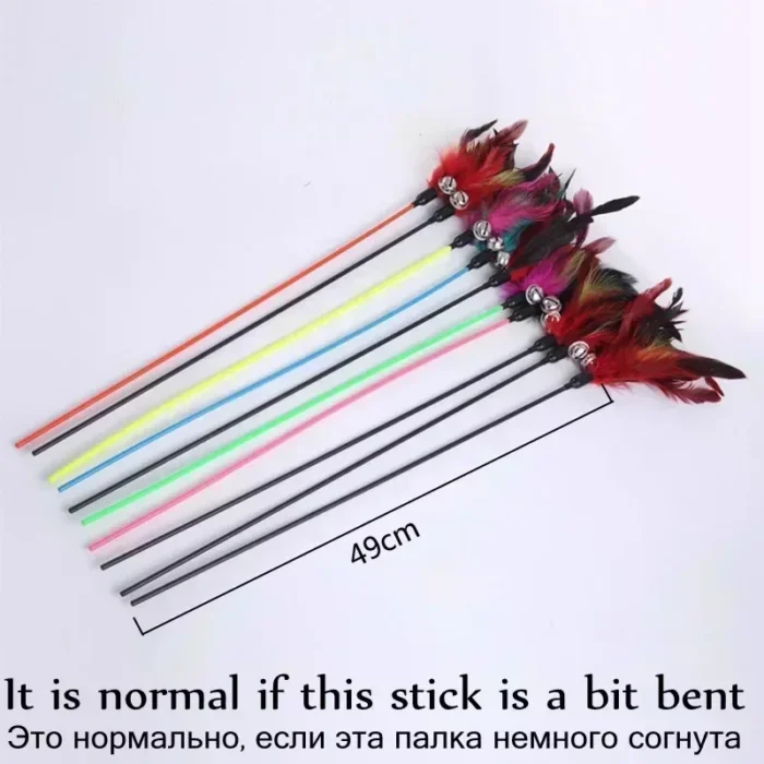 Cat Toy Feather Stick Toy for Cats Kittens Interactive Cat Toy Pet with Bell Pet Toys Cat Supplies Play Game Pet Products - Image 2