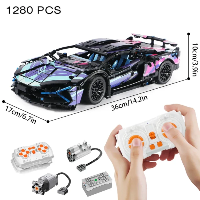 Riceblock Technical 1:14 Racing Sport Car Model Building Blocks Bricks MOC City Vehicle Supercar Adult Toy For Boy Children Gift - Image 4