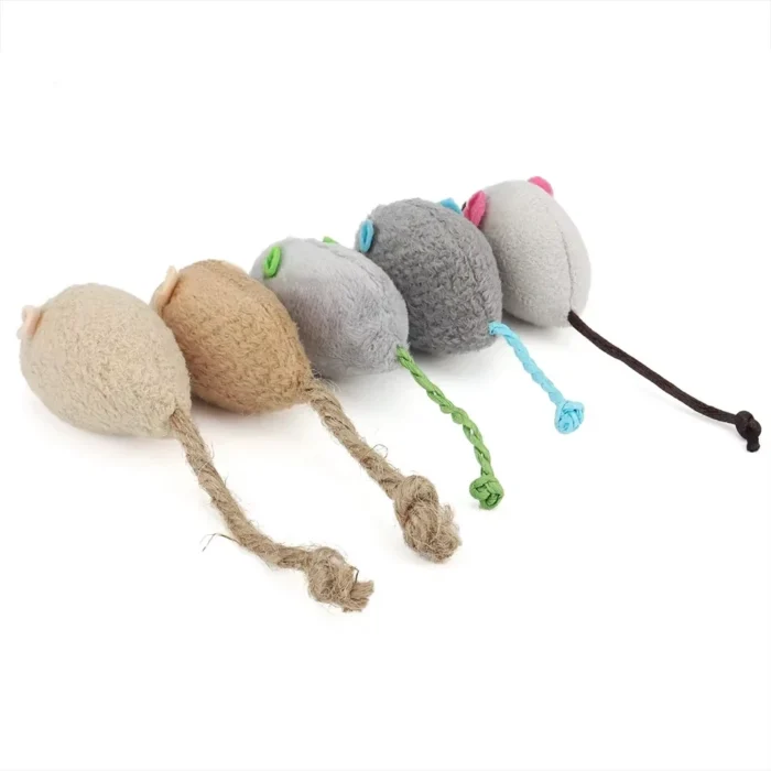 5pcs Rattle Cat Mouse Toys Also Prefilled Catnip Faux Fur Cat Mice Toys Interactive Cat Game Catnip Toys for Indoor Cats toy - Image 6