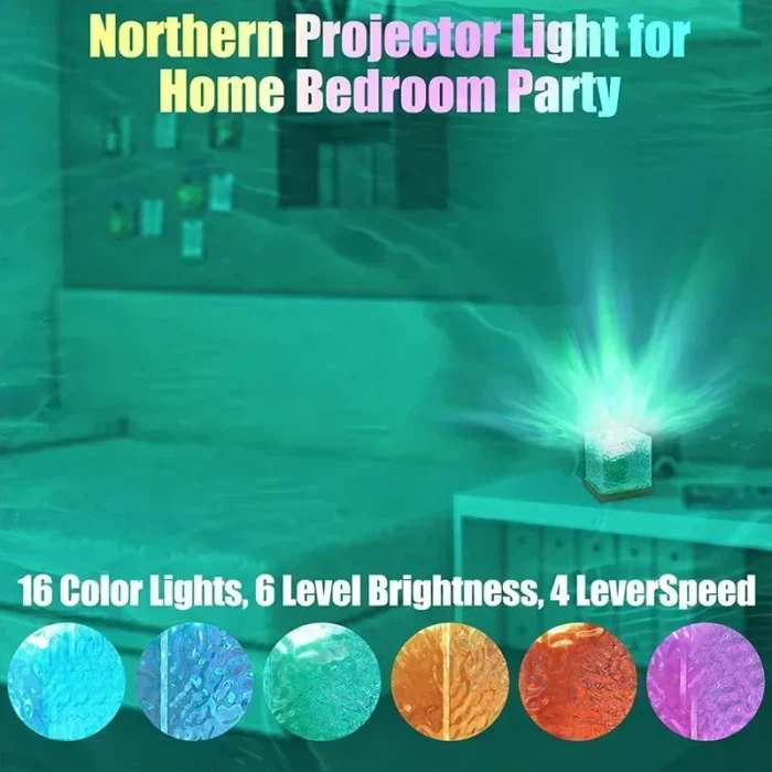 Ocean Wave Projector Light 16 Colors Midnight Aura Aurora Glow Lamp Home Office Bar Restaurant Underwater Projector Night Light - Image 4