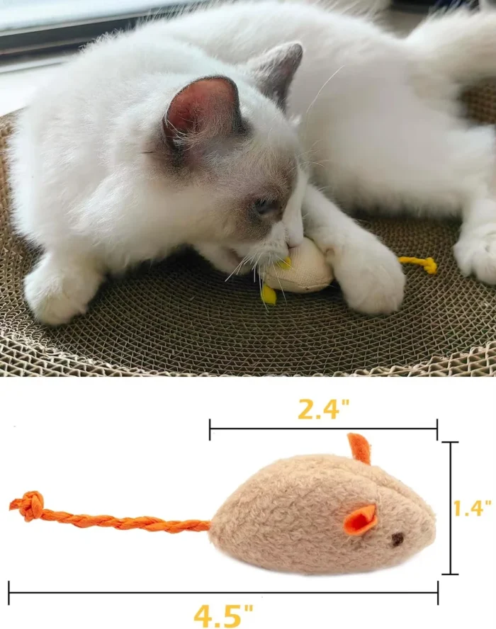 5pcs Rattle Cat Mouse Toys Also Prefilled Catnip Faux Fur Cat Mice Toys Interactive Cat Game Catnip Toys for Indoor Cats toy - Image 2