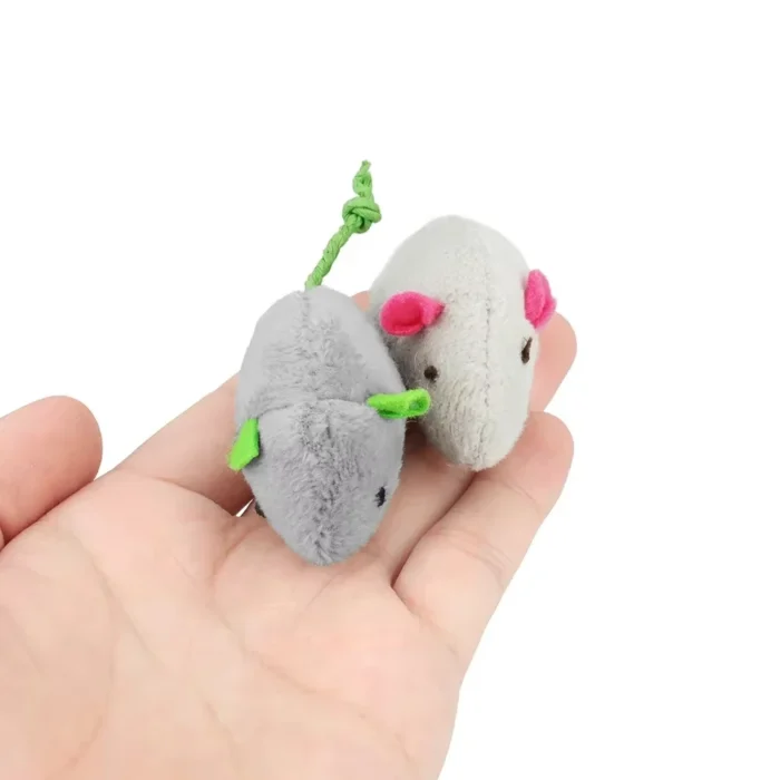 5pcs Rattle Cat Mouse Toys Also Prefilled Catnip Faux Fur Cat Mice Toys Interactive Cat Game Catnip Toys for Indoor Cats toy - Image 4