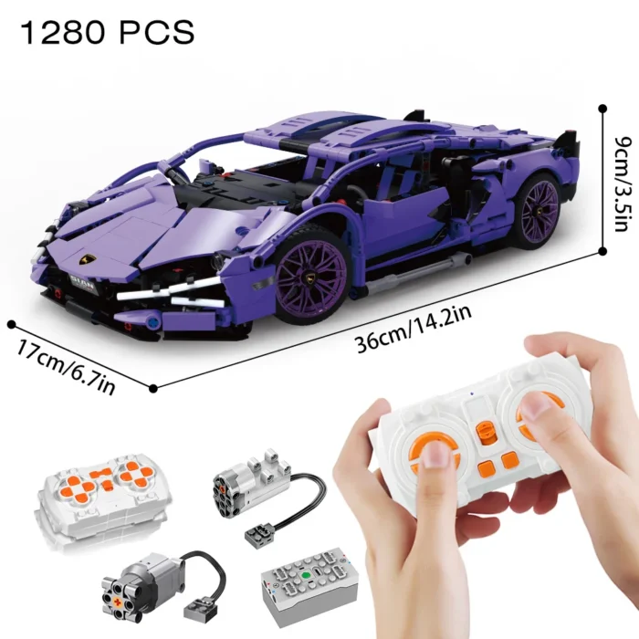 Riceblock Technical 1:14 Racing Sport Car Model Building Blocks Bricks MOC City Vehicle Supercar Adult Toy For Boy Children Gift - Image 5