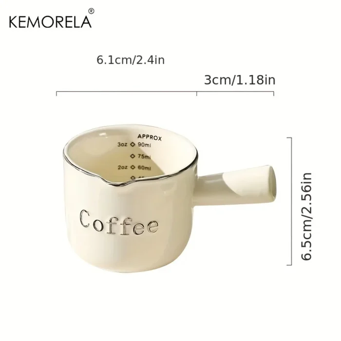Kemorela 3oz/90ml Ceramic Measuring Cups Espresso Extraction Cup Transfer Cup Milk Cup With Scale kitchen tools - Image 6
