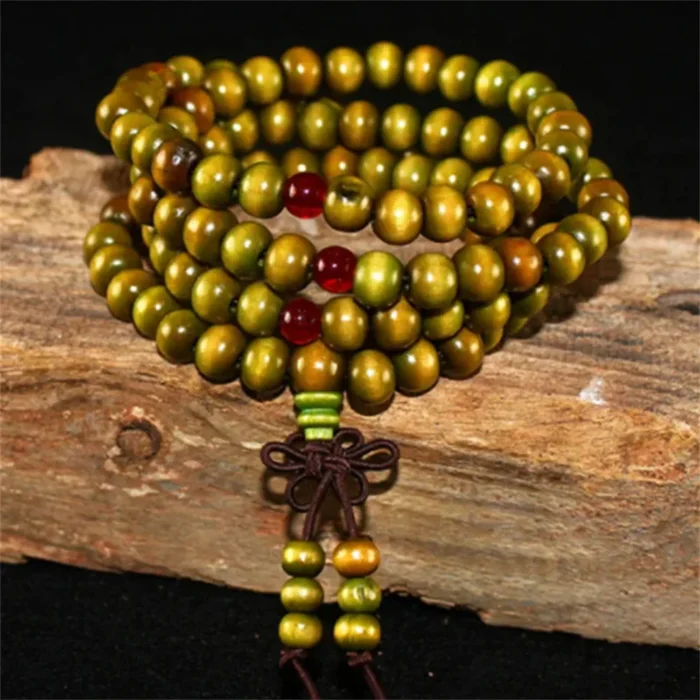 Natural Sandalwood Bracelet Men Buddhist Buddha Meditation Bead Bracelet For Women Prayer 108 Beads Rosary Hanging Decoration - Image 6