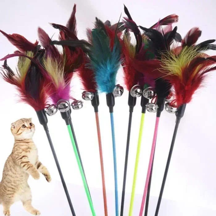 Cat Toy Feather Stick Toy for Cats Kittens Interactive Cat Toy Pet with Bell Pet Toys Cat Supplies Play Game Pet Products - Image 3
