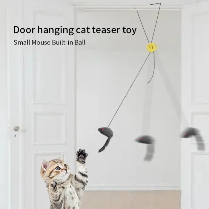 Interactive Cat Toy Hanging Clip Door Plush Mouse Self-hi Hanging Door Elastic Funny Cat Toy Juguetes Para Gatos Rascador Gato - Image 3