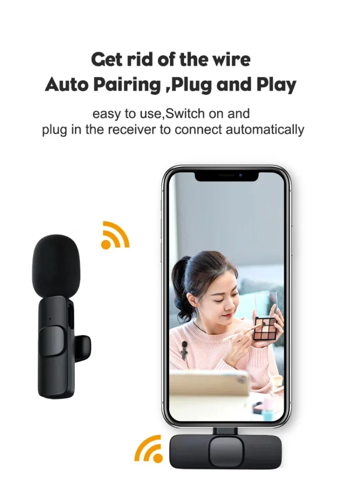 Wireless Lavalier Microphone Audio Video Recording Mini Microphone for iPhone Android Phone Live Broadcast Gaming Mic Portable - Image 5