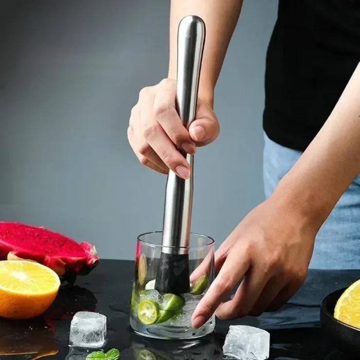 Durable Stainless Steel Wine Mixing Stick Muddler Cocktail Stirrer Shaker Ice Crusher Comfortable Grip Barware Tool - Image 2