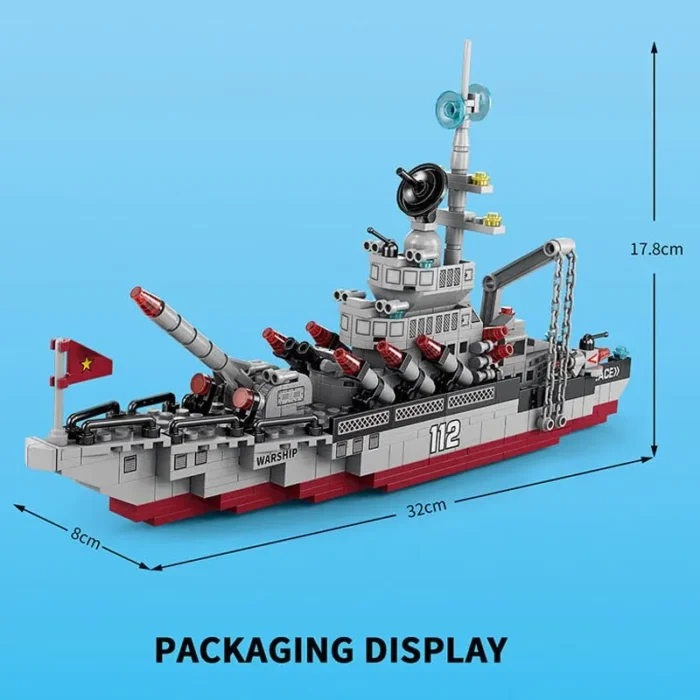 554PCS Army Ocean Cruiser Warship Building Blocks Aircraft Weapon Ship Bricks City Toys for Children Boy and Girl - Image 3