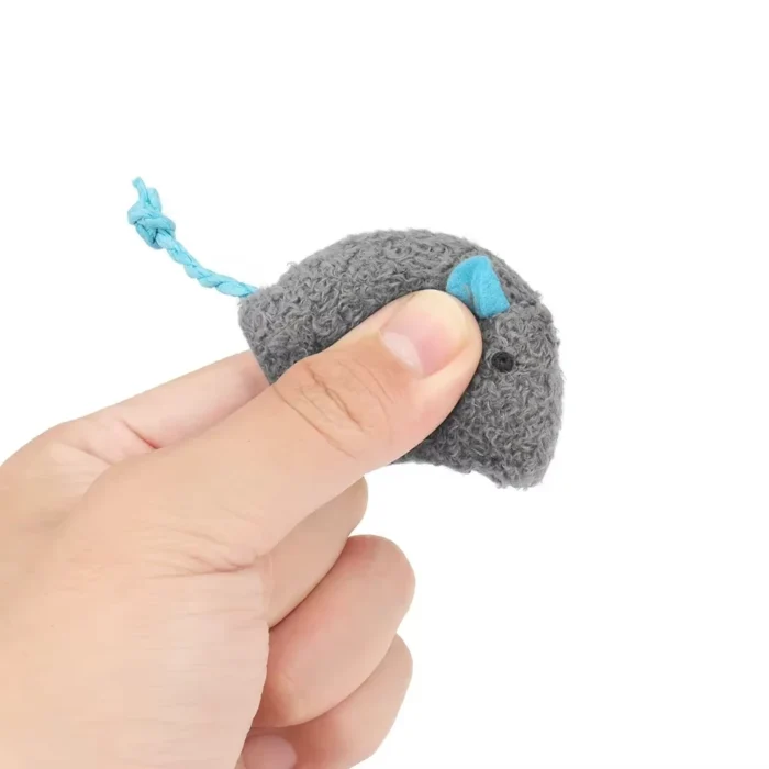 5pcs Rattle Cat Mouse Toys Also Prefilled Catnip Faux Fur Cat Mice Toys Interactive Cat Game Catnip Toys for Indoor Cats toy - Image 5