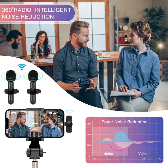Wireless Lavalier Microphone Audio Video Recording Mini Microphone for iPhone Android Phone Live Broadcast Gaming Mic Portable - Image 3