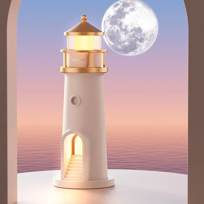 Moon Projection Light Remote Control Bluetooth Speaker Lighthouse Motion Sensor Nightlights Fake Candle Lamp Room Entryway Decor - Image 4