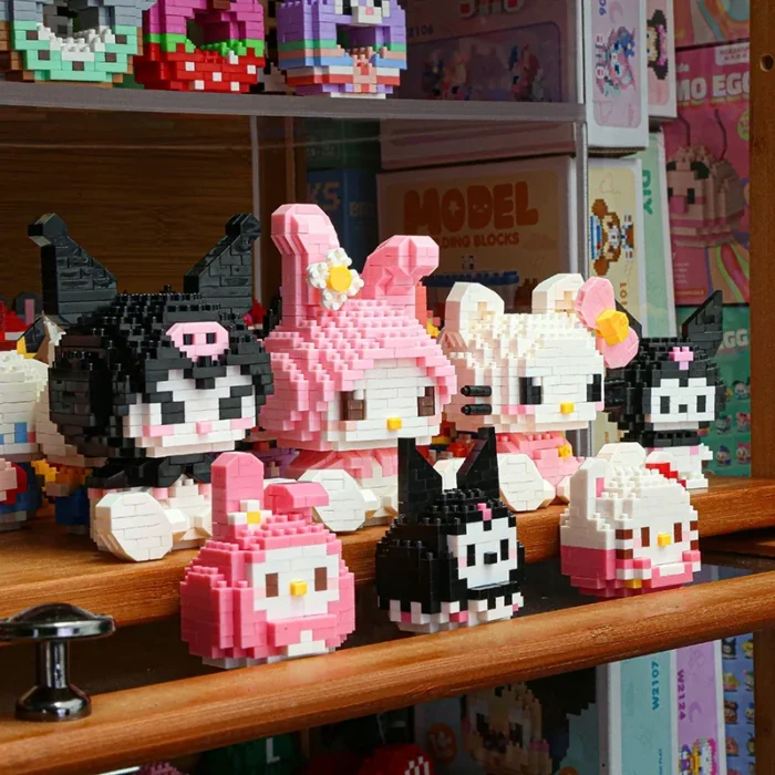 Disney Kawaii Hello Kitty Kuromi My Melody LinaBell Action Figure Building Blocks for Children Toys Anime Figure 3D Toys Gifts - Image 4