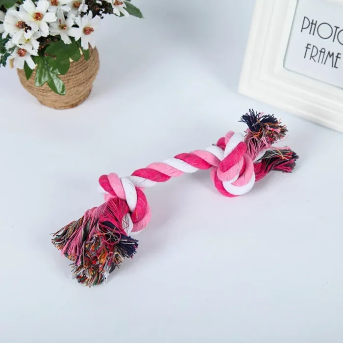 1 Pcs Pets Dogs Pet Supplies Pet Dog Puppy Cotton Chew Knot Toy Durable Braided Bone Rope Funny Tool (Random Color ) - Image 2