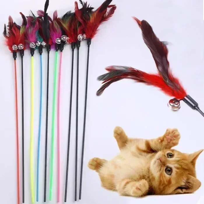 Cat Toy Feather Stick Toy for Cats Kittens Interactive Cat Toy Pet with Bell Pet Toys Cat Supplies Play Game Pet Products - Image 4