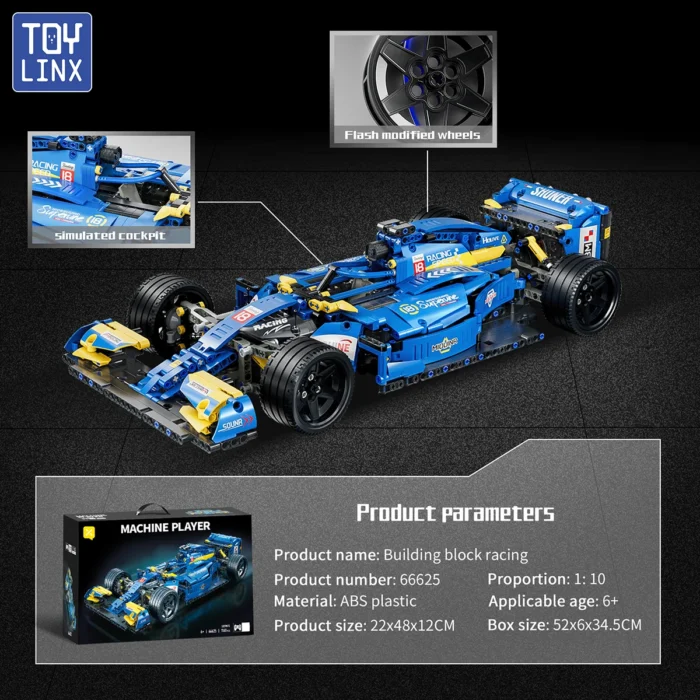 ToylinX F1 RC Race Cars 1161PCS Building Sets MOC Remote Control Building Blocks Collectible Model Car Suitable for Festive Gift - Image 6