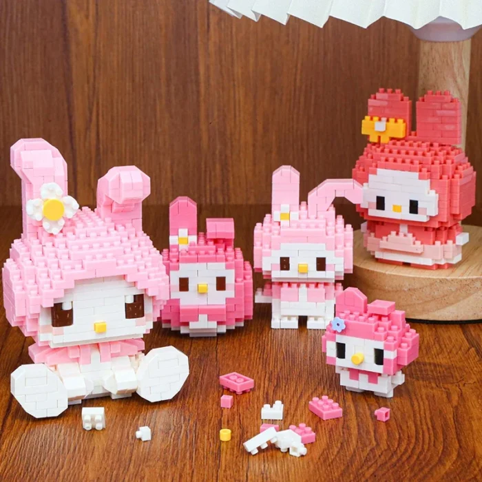 Disney Kawaii Hello Kitty Kuromi My Melody LinaBell Action Figure Building Blocks for Children Toys Anime Figure 3D Toys Gifts - Image 5