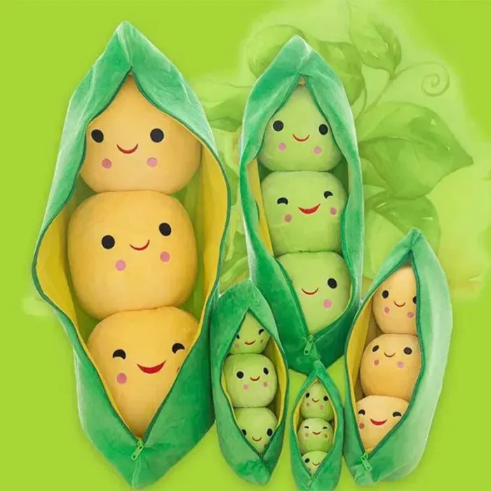 25CM Cute Children's Baby Plush Peas Filled Plant Doll Toy Children Kawaii Quality Pea-shaped Pillow Toy Boy Girl Gift - Image 5