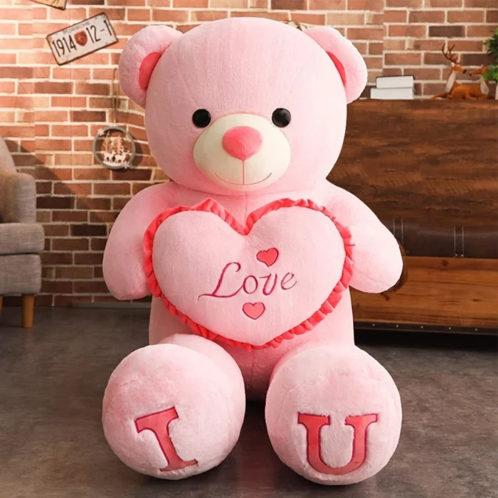 100cm Big I LOVE YOU Bear Plush Toy Lovely Huge Stuffed Soft Bear Doll Lover Bear Kids Toy Birthday Gift For Girlfriends - Image 4