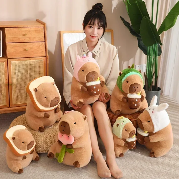 23CM Kawaii Anime Capybara Bread Plush Toy Creative Stuffed Animals Capybara Toast Doll Girl Birthday Toys Girlfriend Cute Gift - Image 3