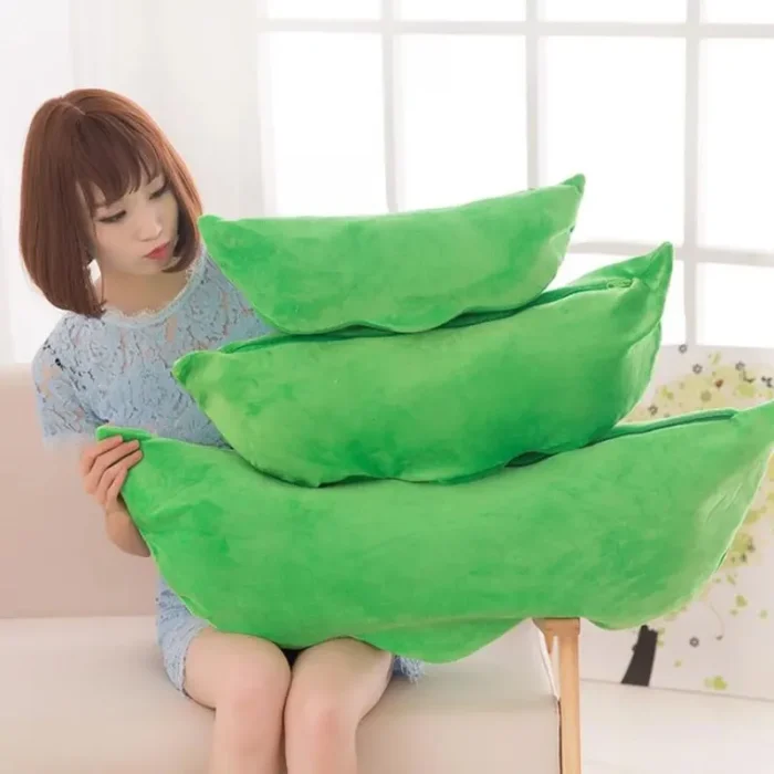 25CM Cute Children's Baby Plush Peas Filled Plant Doll Toy Children Kawaii Quality Pea-shaped Pillow Toy Boy Girl Gift - Image 4