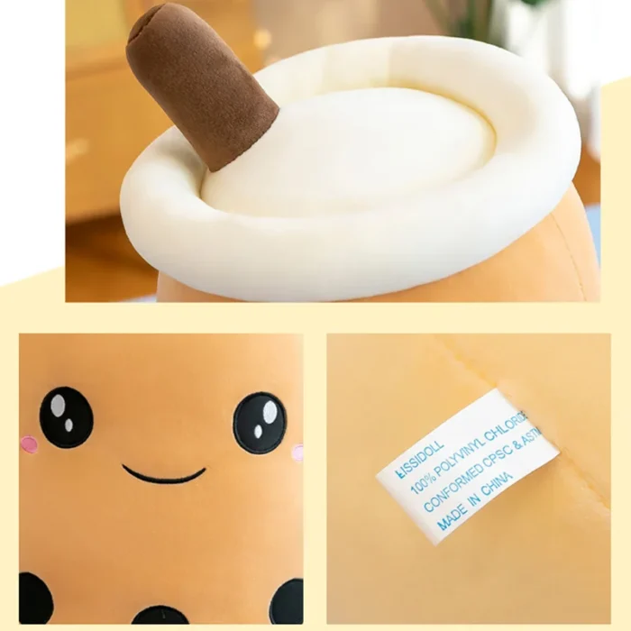 Cute Stuffed Boba Plush Bubble Tea Real-life Bubo Food Milk Cup Plushie Pillow Soft Kawaii Plush Toys Gifts for Kids Adult 24CM - Image 3