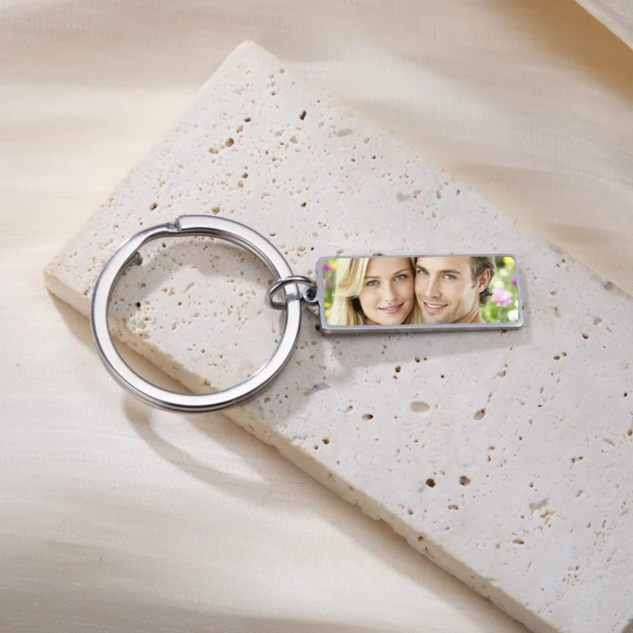 Print Demand Photo Keychain Personalized Custom Gift For Women Men Mother Father Dad Kid Child Family Stainless Steel Key Ring - Image 3