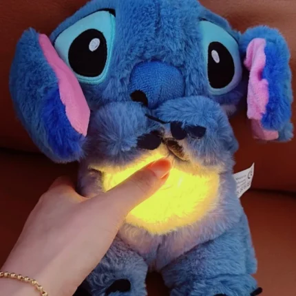 Hot Stitch Baby Sleeping Companion Sound Soothing Musical Plush Toy With Air Bag And Light Doll Breathing Toys Gifts Kawaii Toys
