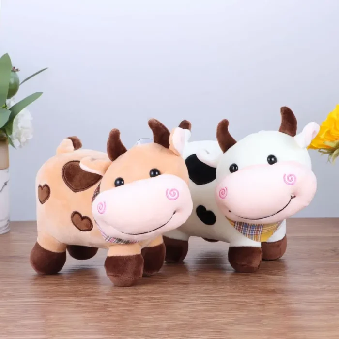 Cute Cartoon Little Color Cow Doll 28cm Super Soft Calf Plush Toy with Scarf Kawaii Bull Doll Great Gifts - Image 3
